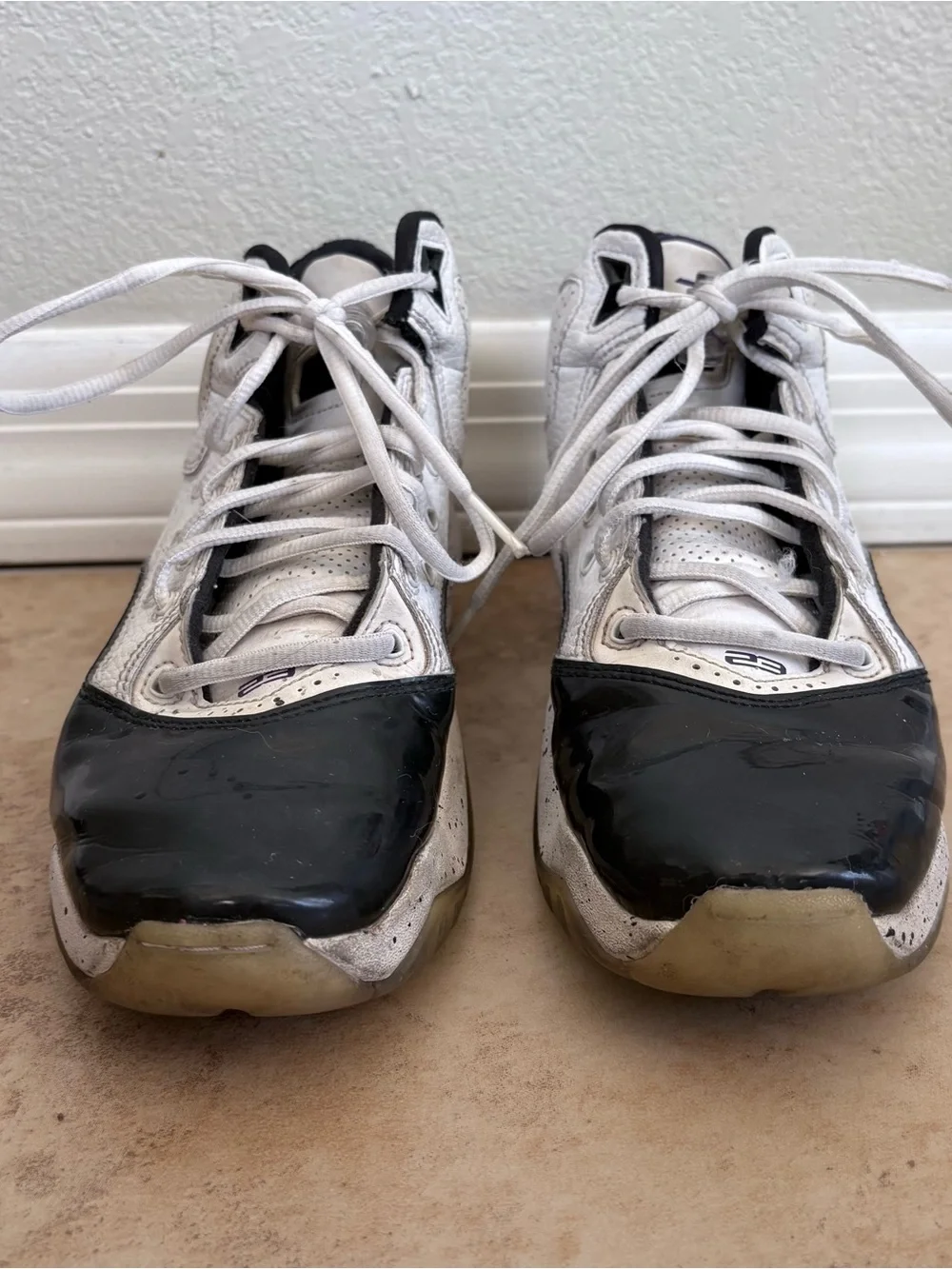 Jordan Kids' White and Black Retro Basketball Sneakers